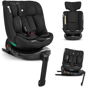 Kikka Boo KikkaBoo Seggiolino Auto 0-36 kg i-SECURE, Gruppo 0 1 2 3, ISOFIX, i-Size, Rotante a 360º, 40-150 cm, Da 0 a 12 Anni, 12 Posizioni Poggiatesta, Nero