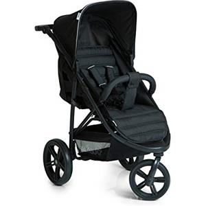 Hauck Passeggino Tre Ruote Rapid 3 per Bebè e Bambini dalla Nascita, Posizione Nanna, Portata 25 kg, Pieghevole Compatto, Regolabile in Altezza, Grandi Ruote, Grande Cesto, Nero