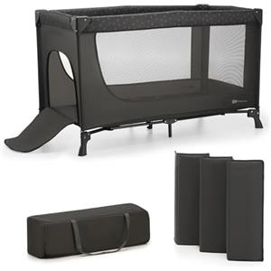 kk Kinderkraft Kinderkraft JOY LIGHT Lettino Bambino, Culla Viaggio, Pieghevole, Borsa Trasporto, per Bambini da 0-25 Kg, Grigio