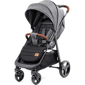 kk Kinderkraft Kinderkraft GRANDE PLUS Passeggino Leggero dalla Nascita fino 22 kg, Pieghevole con una Mano, Posizione Sdraiata, L'ammortizzazione su Tutte le Ruote, Cappottina XL, Grigio