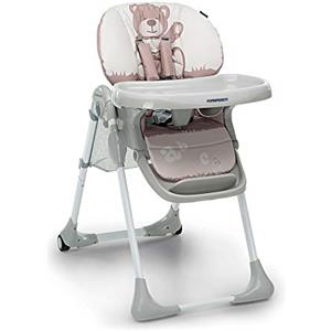 Foppapedretti Seggiolone Meeting, bambini da 6 mesi a 3 anni (fino a 15 Kg), Seduta/Poggiapiedi/Schienale Regolabili, Cesto Porta Oggetti, Stabile e Confortevole, con Imbottitura Lavabile, Teddy