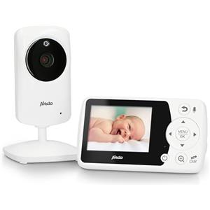 Alecto DVM-64 - Videocamera radio baby monitor (100% senza interferenze e private) con videocamera orientabile, visione notturna, funzione interfono, portata elevata, colore: Bianco