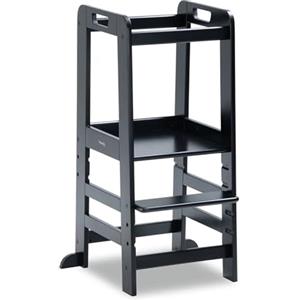 hauck Learn N Explore, Nero - Torre Montessoriana Bambini da 1 Anno fino a 40 kg - Torre d'Apprendimento in Legno di Faggio - Regolabile in Altezza
