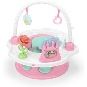 Bright Starts, Sedile SuperSeat Disney Princess, divertente sedile per bambine per imparare a stare sedute, giocare e mangiare, 4 mesi-4 anni, Rosa