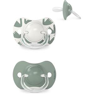 Suavinex Confezione 2 Ciucci con Tettina in Silicone Simmetrica SX Pro, per Bambini 6-18 Mesi, Ciuccio Neonato, con Tettina Piatta e Flessibile, Walk in the Park Verde