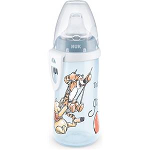 NUK Active Cup tazza per bambini | 12+ mesi | Beccuccio morbido a prova di perdite | Clip e cappuccio protettivo | Senza BPA | 300 ml | Disney Winnie the Pooh (Blu)