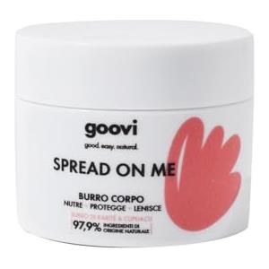 Goovi, Spread On Me Burro Corpo Nutriente e Idratante con Burro di Karitè e Olio di Mandorla per Pelle Secca, Texture Soffice a Rapido Assorbimento, Azione Protettiva e Lenitiva, 150 g