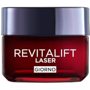 L'Oreal Paris L'Oréal Paris Crema Viso Giorno Revitalift Laser, Per Tutti i Tipi di Pelle, Azione Antirughe e Anti-Età, Pelle più Soda e Tonica, Con Acido Ialuronico, Vitamina C e Pro-Retinolo, 50 ml