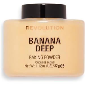 Revolution Beauty London Makeup Revolution, Loose Baking Powder, Prolunga l'usura del trucco, Polvere fissante per il trucco, Banana profonda, per pelli di tonalità da media a scura, 32g
