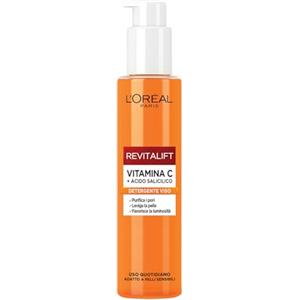 L'Oreal Paris L'Oréal Paris Detergente Viso Purificante, Adatto a Pelli Sensibili, Azione Levigante e Uniformante, Pelle Morbida e Elastica, Con Vitamina C + Acido Salicilico, Revitalift, 150 ml