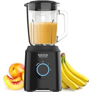 Solac Taurus - Frullatore in Vetro Prior Glass 1500W | 2 Velocità + Turbo | Lama 4 Fili Inox Estraibile | Caraffa 1,8L | Design Nero Elegante | Sicurezza Antiscivolo | BPA Free