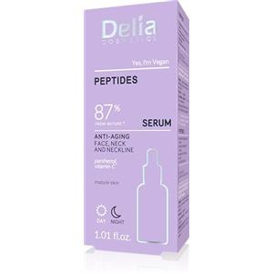 Delia Cosmetics - Siero Antirughe - Peptidi - Pelli Mature - Riduce le Rughe. Uniforma il Colorito della Pelle - Ritarda il Processo di Invecchiamento - Pelle Liscia e Soda - Vegano - 30ml
