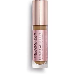 Revolution Beauty London Revolution Conceal & Define Concealer, Correttore per Makeup Viso Leggero, Copertura Totale a Lunga Durata, C13, 4g
