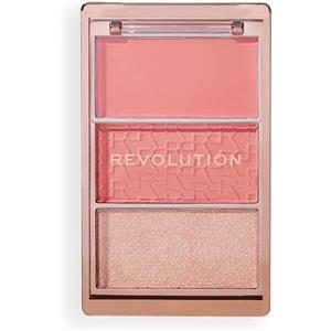 Revolution Beauty London Revolution, Blush Icon Palette, Blush in Crema & Polvere Compatta, Alta Pigmentazione, Palette Viso, Vegano & Cruelty-Free, 3 Tonalità, Authentic Peach