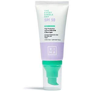 3INA MAKEUP - The Every Single Day SPF50 - Crema Solare Viso 50 SPF - Protezione Solare Elevata dai Raggi UVA-UVB e dalla Luce Blu con Acido Ialuronico - Leggera SPF 50 Viso - Vegan - Cruelty Free
