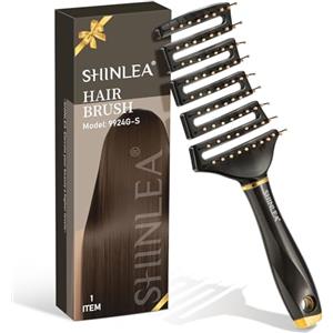 SHINLEA Spazzola per Capelli Districanti Ventilate Curve per Donne Uomini Capelli Bagnati o Asciutti, Asciugatura più Rapida Styling Spazzola Districante Professionale con Sfiato