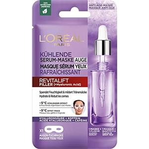 L'Oreal Paris L'Oréal Paris Maschera rinfrescante per occhi per una zona luminosa, con acido acido ialuronico allo 0, 5% e 0, 5% caffeina, maschera per gli occhi Revitalift Filler, 1 pezzo
