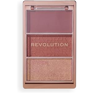 Revolution Beauty London Revolution, Blush Icon Palette, Blush in Crema & Polvere Compatta, Alta Pigmentazione, Palette Viso, Vegano & Cruelty-Free, 3 Tonalità, Aura Points Rose