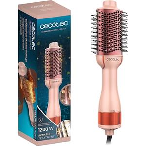 Cecotec Spazzola d'aria volumizzante CeramicCare Single Peach. 1200 W, disgroviglio, asciutto, volume, liscio e ondulato, rivestimento ceramico con cheratina e olio di argan, 3 modalità