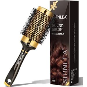 SHINLEA Spazzola Rotonda per Capelli - Shinlea Spazzola per Capelli Ricci Anti-Trazione per Ragazze, Donne 53 MM, per Districare, Acconciare e Asciugare, Aggiungere Volume e Lucentezza ai Capelli Fini