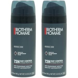 BIOTHERM HOMME Day Control Spray 72h, Deodorante Uomo 72H, Per Tutti i Tipi di Pelle, Con Sali di Alluminio e Perlite, Protegge da Odori e Sudorazione, 150 ml (Confezione da 2)