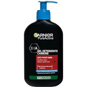Garnier Gel Detergente, Per Pelli a Tendenza Acneica, Pulisce e Libera i Pori, Arricchito con Carbone Attivo, BHA (Acido Salicilico), Formula Vegana, Pure Active, 250ml