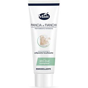 Matt, Crema Pancia e Fianchi, Trattamento Intensivo Rimodellante con Attivi Naturali a Base di Guaranà e Caffeina, Aiuta a Contrastare le Adiposità Localizzate, Tonifica la Pelle del Corpo, 200 ml