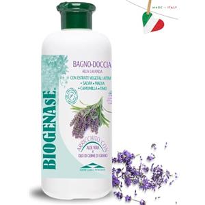 BIODERM BIODERMOCOSMETICI Biogenase Bagnodoccia Lavanda Bagnoschiuma 500 ML- Bagnoschiuma Delicato - Docciaschiuma Naturale per l'Igiene del Corpo - Azione Emolliente Rassenerante