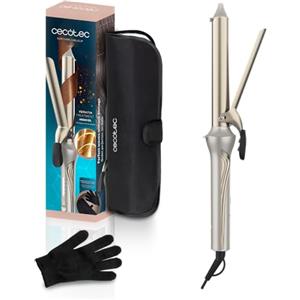 Cecotec Arricciacapelli pinza da 25 mm SurfCare CurlClip. Rivestimento Ceramica, Cheratina e Olio di Argan, Riscaldamento Rapido, 5 Temperature, Guanto e Borsa Termoresistente, Cavo Girevole