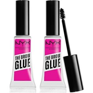 NYX Professional Makeup Brow Glue, Gel Sopracciglia Trasparente a Lunga Tenuta, Confezione da 2, Clear