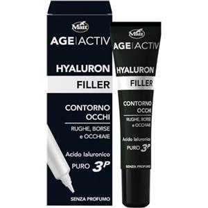 Matt, AGEACTIV Hyaluron Filler, Contorno Occhi con Acido Ialuronico Puro e Tensor-HY, Tripla Idratazione, Effetto Lifting, Contrasta Rughe, Borse e Occhiaie, Senza Profumo, 15 ml