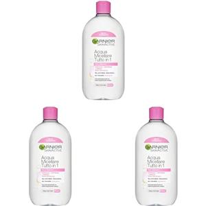 GARNIER Acqua Micellare Pelli Sensibili Tutto in 1, Strucca, Deterge e Idrata, Senza Risciacquo, 700 ml, Confezione da 3