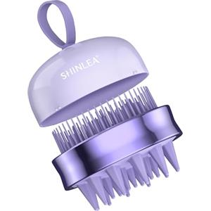 SHINLEA Spazzola massaggiante per cuoio capelluto - Spazzola per shampoo, pulizia profonda, massaggio capelli double face silicone, riduce forfora