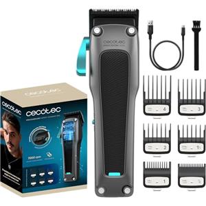 Cecotec Tagliacapelli a batteria con motore Brushless PrecisionCare Expert Diamond Pro. 7000 rpm, lama DLC con diamante nero, 6 pettini guida, regolazione della lunghezza 0,8-2 mm, autonomia 2,5 h