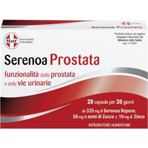Matt Pharma, Serenoa Prostata, Integratore Alimentare a Base di Zinco, Serenoa Repens e Semi di Zucca, Utile per la Funzionalità della Prostata e delle Vie Urinarie, Confezione da 20 Capsule