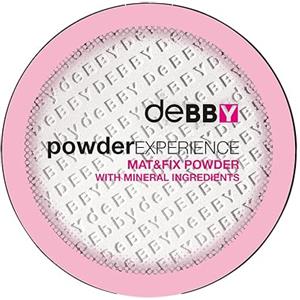 deBBY, powderEXPERIENCE MAT&FIX POWDER, Cipria Trasparente Opacizzante con Ingredienti Minerali, Finish Naturale, Arricchita con Jewel Powder per Uniformare e Mattificare l'Incarnato, Colore 00