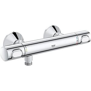GROHE QUICKFIX, Precision Flow Miscelatore termostatico per doccia, con tecnologia Water Saving e GROHE Ecobutton, blocco di sicurezza a 38°,Cromo, 34840000