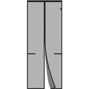 GRIFEMA Zanzariera Magnetica per Porte Finestre 90x210cm - Tenda Anti-Zanzare 1mm con Chiusura Automatica, Installazione Senza Fori per Balconi e Porte (Nero)