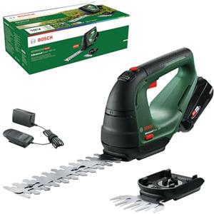 Bosch Home and Garden Cesoia per erba a batteria AdvancedShear 18V-10 (1 da 2,0 Ah, sistema 18 Volt, fino 85 m² di taglio, con lame rifilasiepi e erba, in confezione cartone)