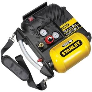 Stanley Compressor DN200/10/5 - Compressore Aria per Auto 10 bar - 5 l - 180 l/min - Compressore portatile con Maniglia e Tracolla - Giallo