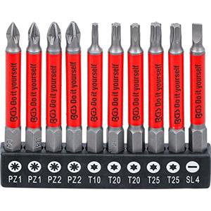 BGS Diy 4831 - Set di punte antiscivolo, magnetiche, 70 mm, 10 pezzi