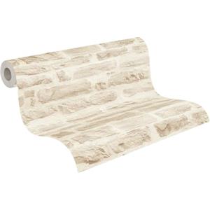 A.S. Création Carta Da Parati Mattoni Elements Carta da parati tessuto non tessuto 10.05 m x 0.53 m Beige Crema Prodotto in Germania 355803 35580-3