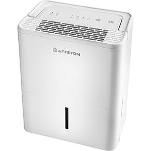 Ariston DEOS 12 - Deumidificatore Casa Muffa Portatile 12L/24h Adatto per Bagno e Ambienti Fino a 35㎡, Piccolo e Assorbi Umidità 36x25,3x44 cm con Funzione Asciugatura e Consumo Massimo 250w