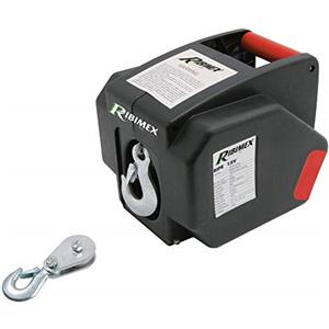 Ribimex Verricello Elettrico da 12V, Capacità di Trazione Fino a 5000 kg, Comando a Distanza e Sicurezza Avanzata, Inclusi Kit di Installazione per Rimorchio e Carrucola - PE12V
