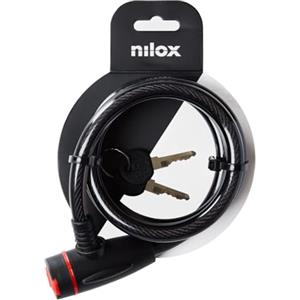 Nilox Cable Lock, Antifurto per Bicicletta, Lucchetto Bicicletta con Cavo in Acciaio e Copertura in Plastica Morbida, Lunghezza 1.3 Metri, 2 Chiavi Incluse