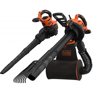 BLACK+DECKER Soffiatore/Aspiratore/Trituratore a filo con ZAINO e RASCHIETTO per i detriti più ostinati 3000 W. BEBLV301-QS