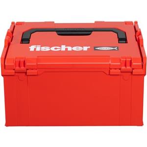 Fischer L Boxx FLB 238 Valigetta Porta Attrezzi Impilabile e Agganciabile, Cassetta Utensili Espandibile, Vuota, Compatibile per Sortimo, 508137, Rosso, Vuota