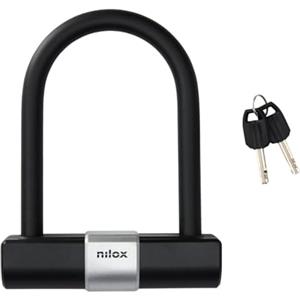 Nilox Catena U-Shape per Bicicletta, Catena di Protezione Bici Antifurto e Scasso, Cavo di Alta Qualità, Resistente a Graffi e Tagli, 2 Chiavi Incluse