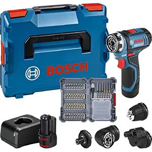 Bosch Professional 12V System Trapano-Avvitatore a Batteria Gsr 12V-15 Fc (Incl. 2 Batterie 2,0 Gba 12V, Caricabatteria, 4 Rialzi, Set Accessori da 40 Pz., L-Boxx 136) - Amazon Exclusive Set