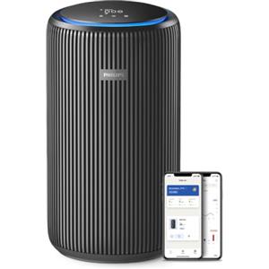 Philips Purificatore d'aria Philips Serie 4200, HEPA NanoProtect + doppio filtro ai carboni attivi, CADR 600m³/h per 156m², ultra-silenzioso, intelligente e ad alta efficienza energetica (AC4221/11)